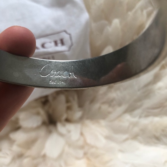 AUTHENTIC Coach Bangle Silver Bracelet - Picture 5 of 5